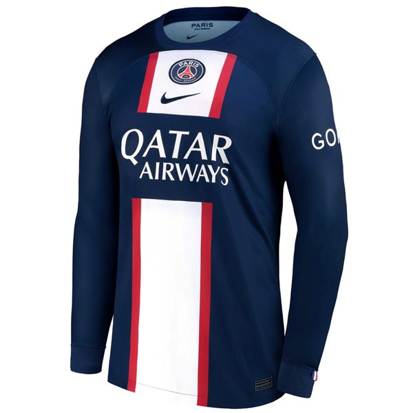 Tailandia Camiseta Paris Saint Germain 1ª ML 2022-2023 Azul